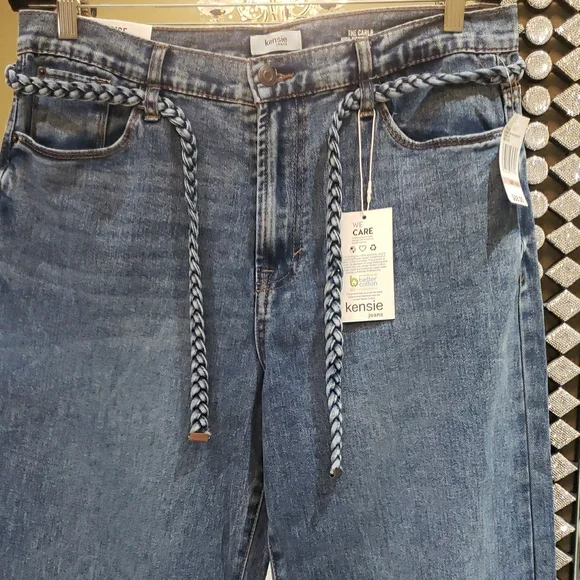Mwt Kensie 31 Blue Relaxed Fit Jeans with High-Rise Waist and Full Length - Picture 3 of 8